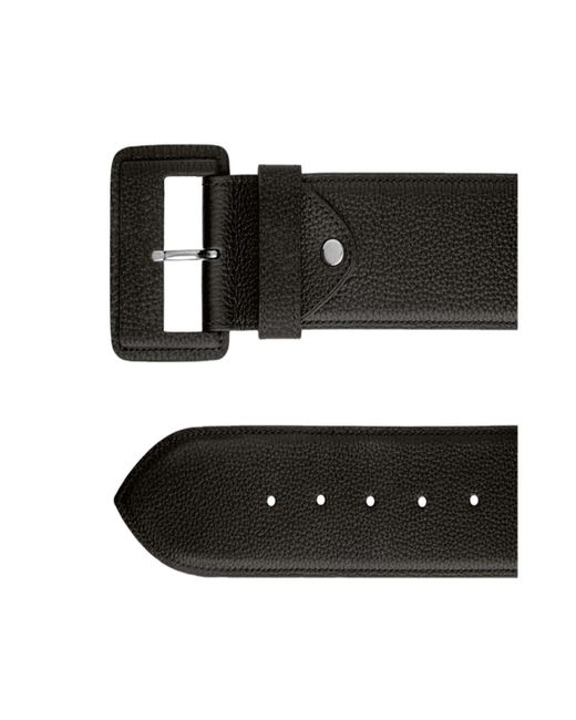 Vaincourt Paris Black La Merveilleuse Large Pebbled Leather Belt With Covered Buckle