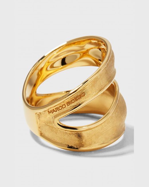 Marco Bicego Metallic 18k Lunaria Yellow Gold Split Ring Size 7