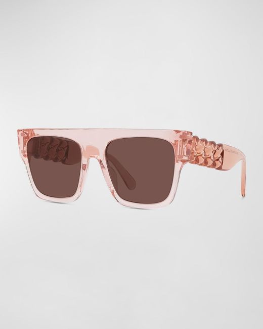 Stella McCartney Brown Flat-top Square Acetate Sunglasses