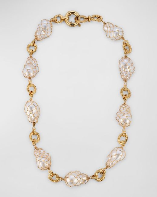 Gas Bijoux White Faux-Pearl-Plated Necklace
