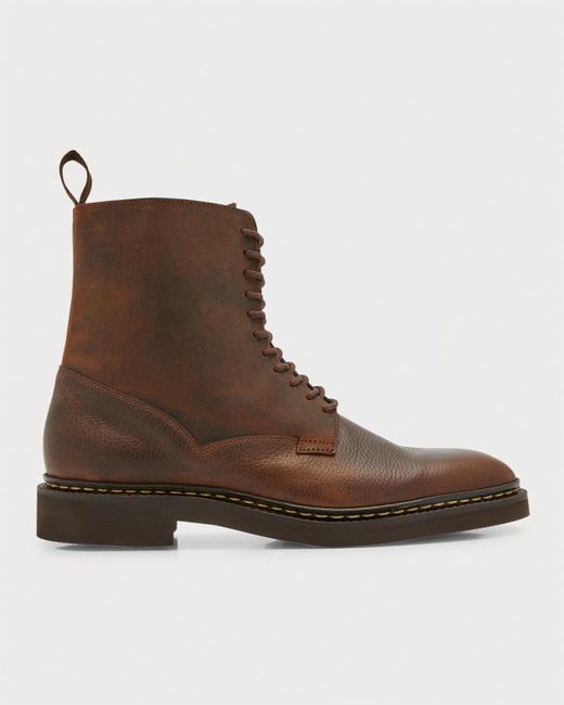 John Lobb Perth Leather Laceup Boots in Brown for Men Lyst