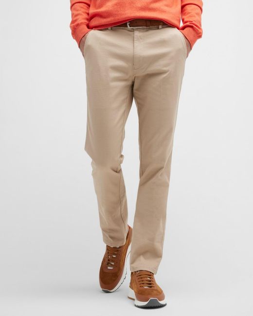 Peter Millar Natural Apos;S Pilot Flat Front Trousers for men