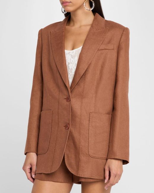 Zimmermann Brown Illuminate Linen Jacket