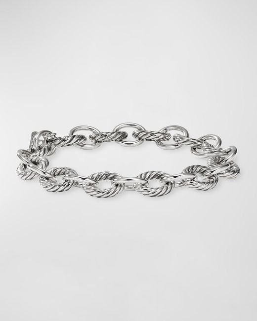 David Yurman Metallic Oval Link Chain Bracelet In Silver, 10mm