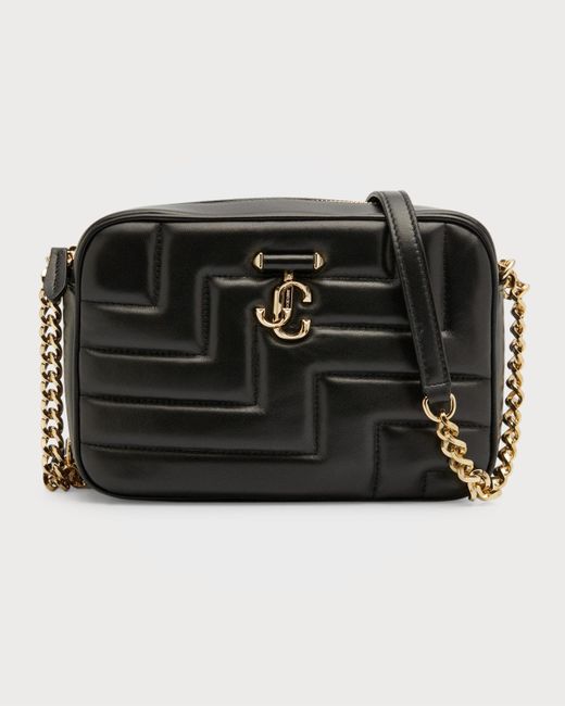 Jimmy Choo Varenne Quilted Lambskin Camera Crossbody Bag in Black Lyst