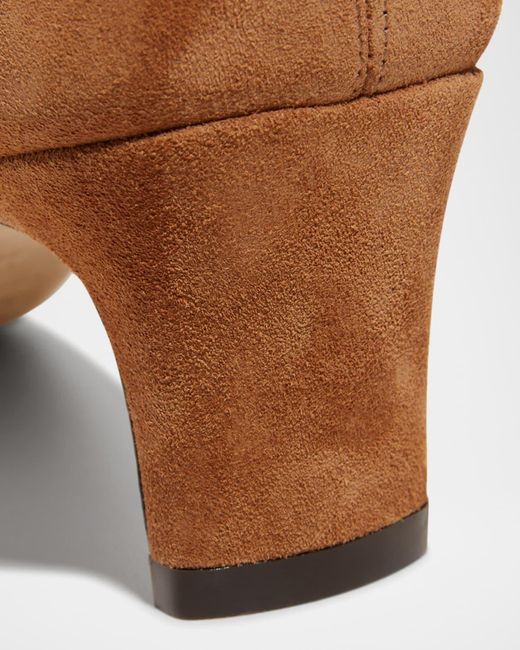 Staud Brown Wally Suede Patchwork Tall Boots