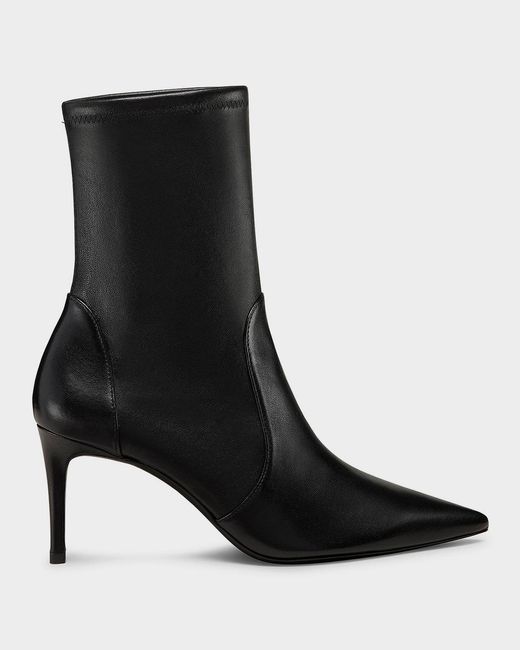 Stuart Weitzman Black 75Mm Stuart Power Leather Booties