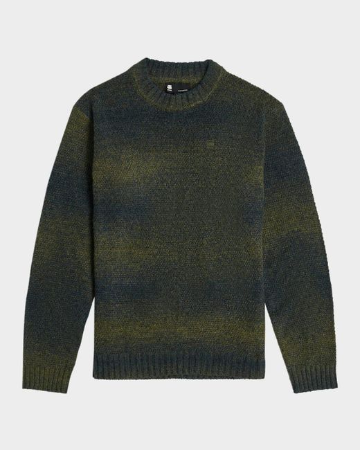 G-Star Green Gradient Stripe Sweater for men