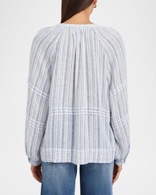 Rails White Frances Button-Front Linen Blouse