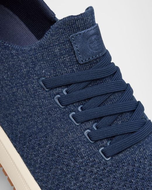 Peter Millar Blue Apos;S Odeon Knit Sneakers for men