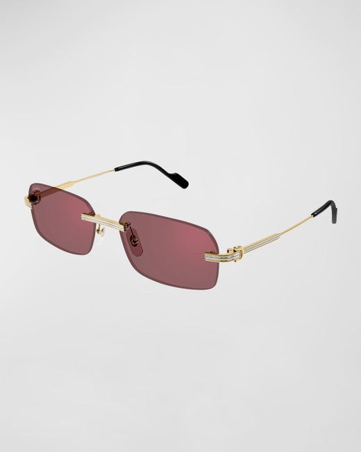 Cartier Pink Ct0271sm Rimless Rectangle Sunglasses for men