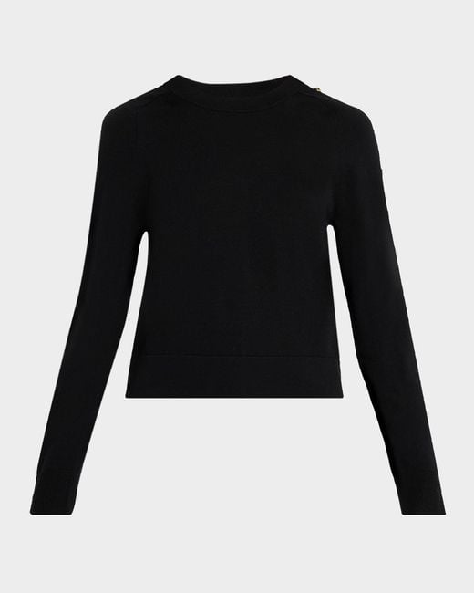 Jonathan Simkhai Black Declan Buttoned Merino Wool Sweater