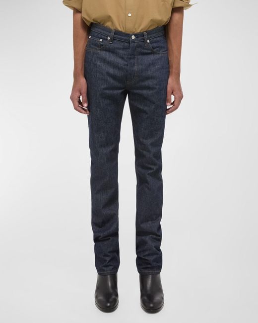 Helmut Lang Blue Mid-Rise Regular-Fit Raw Denim Jeans for men