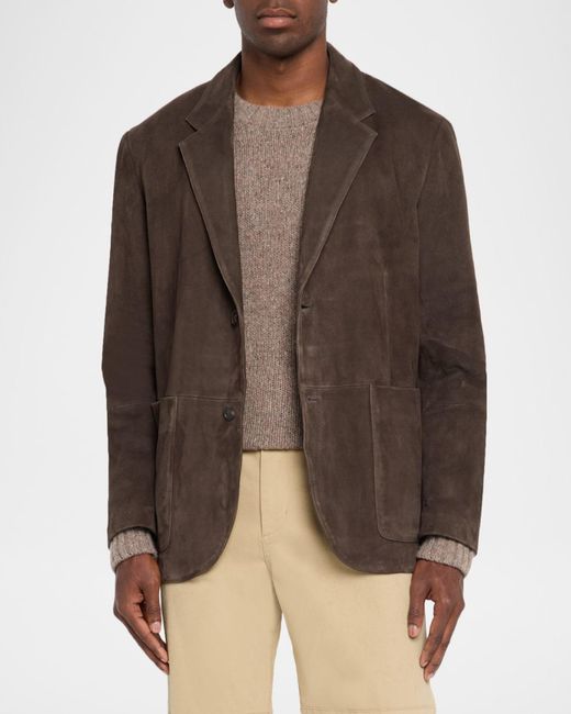 Vince Brown Apos;S Suede Notch Lapel Two-Button Blazer for men