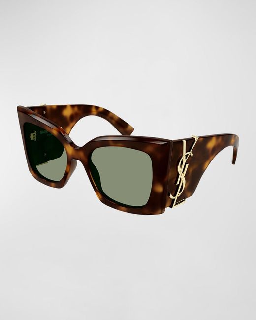 Saint Laurent Brown Blaze Acetate Cat-eye Sunglasses
