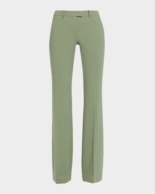 Michael Kors Green Haylee Stretch Wool Flare Trousers