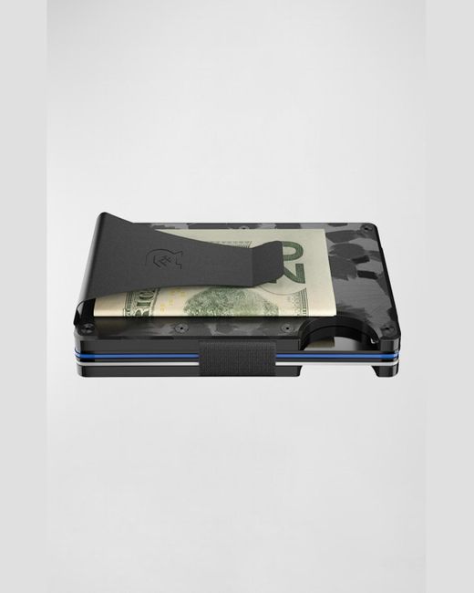 THE RIDGE Black Rfid Money Clip Metal Wallet for men