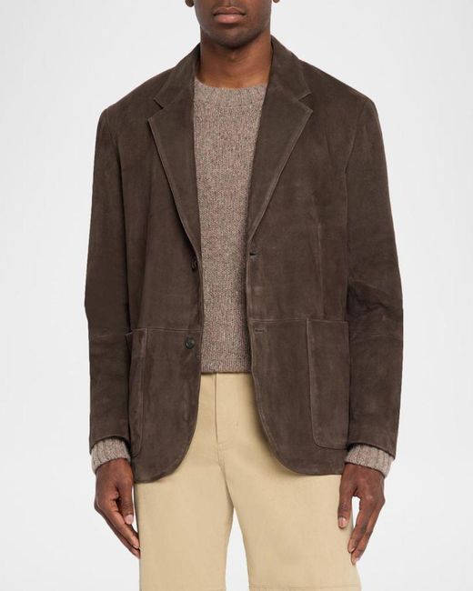Vince Brown Apos;S Suede Notch Lapel Two-Button Blazer for men