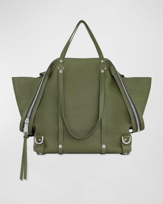 Rebecca Minkoff Green Surplus Zip Leather Tote Bag