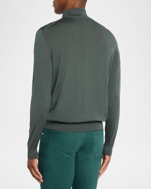 Kiton Green Apos;S Wool Half-Zip Sweater for men