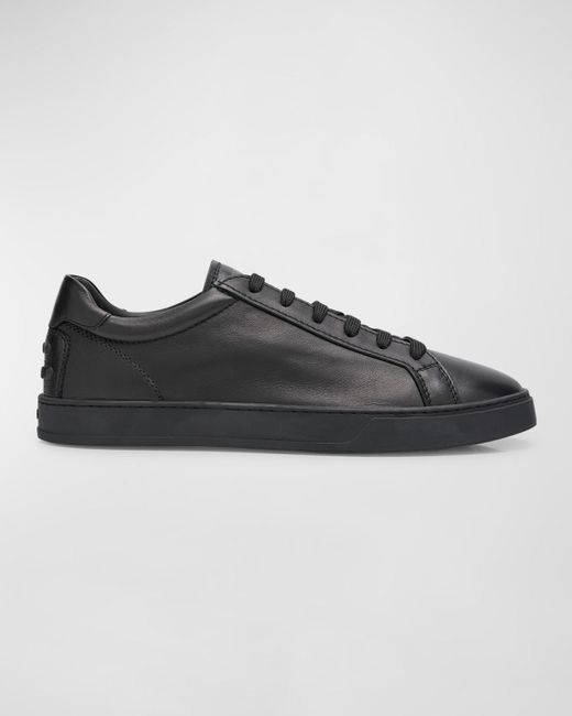 Tod's Black Allacciata Cassetta Leather Low-Top Sneakers for men