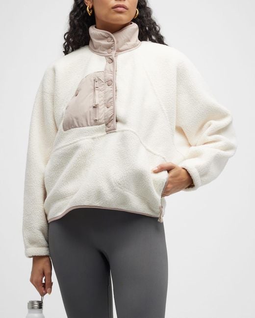 Free People Hit The Slopes Fleece Pullover in Natural Lyst Free People Hit The Slopes Fleece Pullover in Natural Lyst