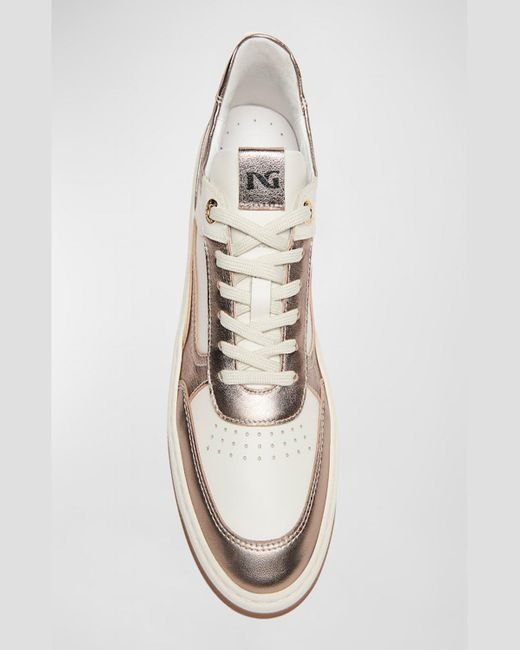 Nero Giardini White Clean Mixed Leather Low-Top Sneakers
