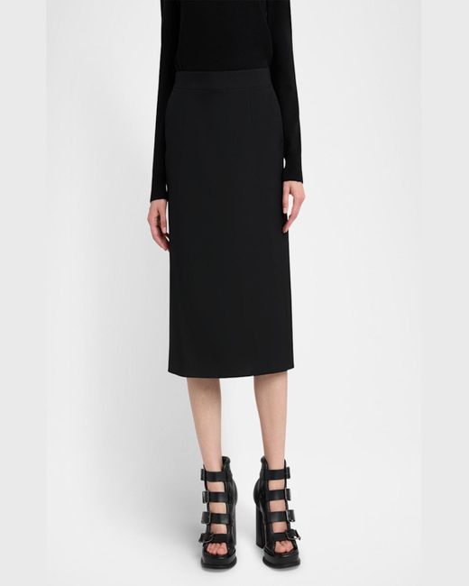 Alexander McQueen Black Button-Back Midi Pencil Skirt