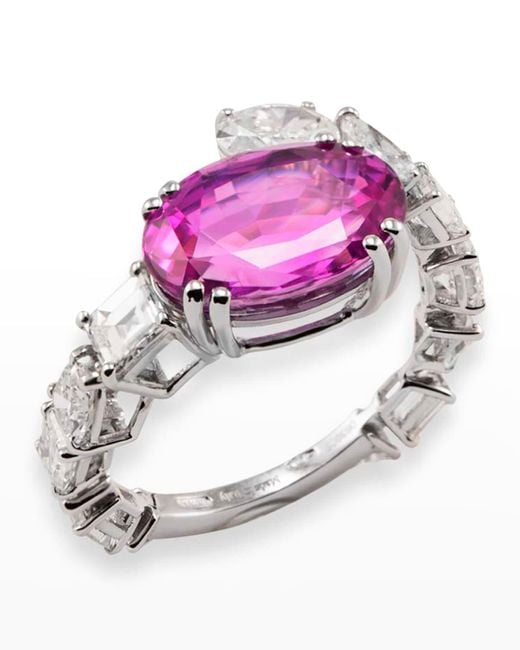 Staurino Pink Couture Diamond And Sapphire Ring