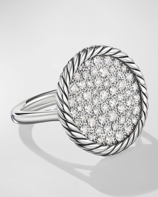 David Yurman Metallic Elements Ring With Diamonds In Silver, 21.2mm