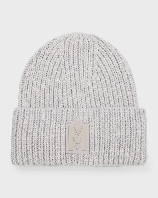 Mackage Gray M-logo Patch Beanie Hat for men