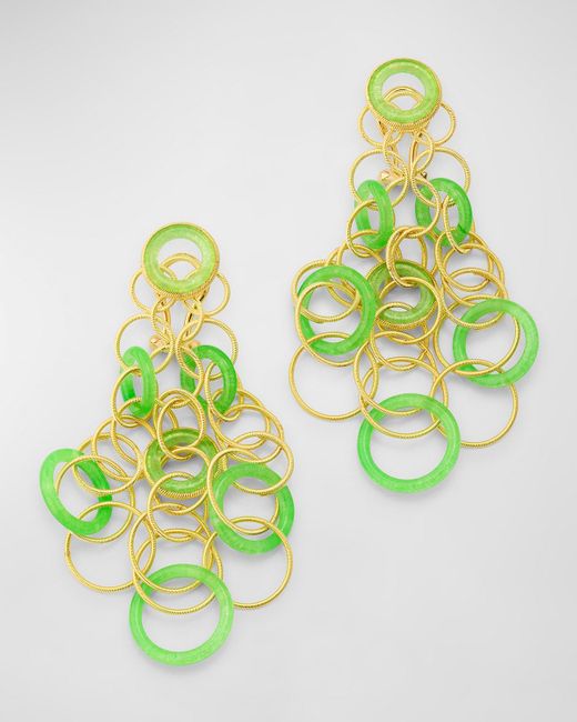 Buccellati Green Hawaii Jade Circle Earrings