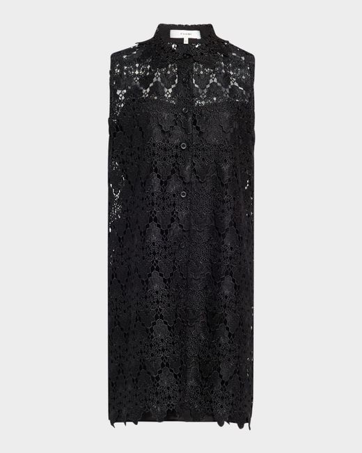 FRAME The Deco Lace Mini Dress in Black | Lyst