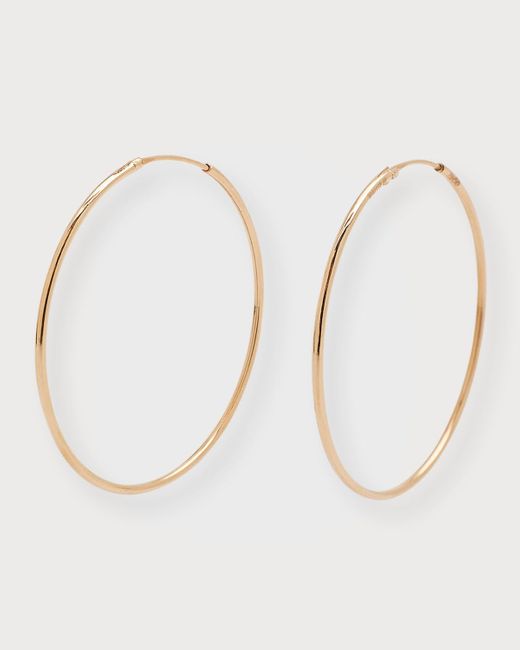 Ginette NY Natural Rose Gold Circle Hoop Earrings
