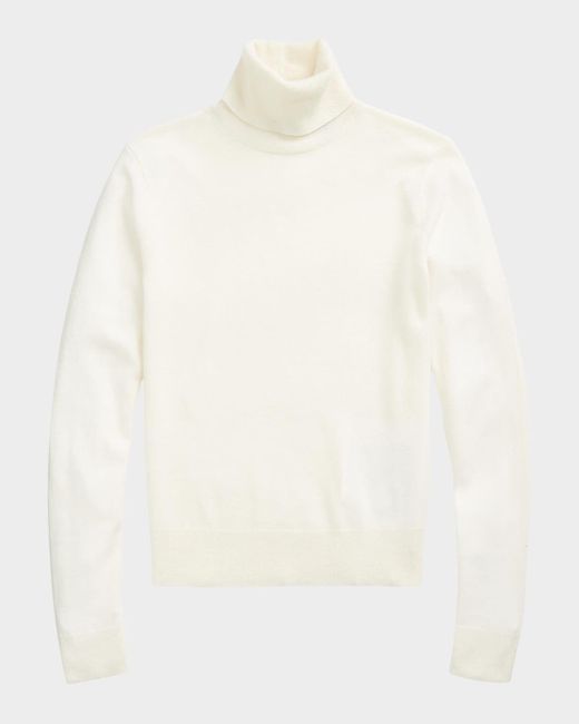 Polo Ralph Lauren Women's White Slim-Fit Cashmere Turtleneck