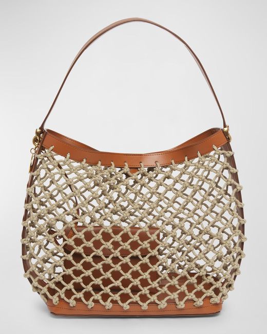 Stella McCartney Brown Eco Mesh Knotted Tote Bag