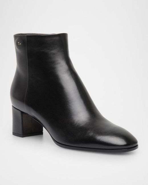 Santoni Black 50mm Side-zip Leather Booties