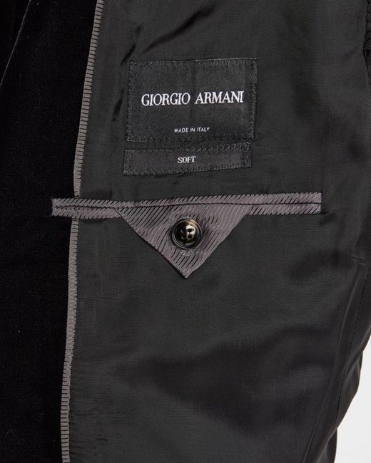 Giorgio Armani Black Apos;S Velvet Notch Lapel Dinner Jacket for men