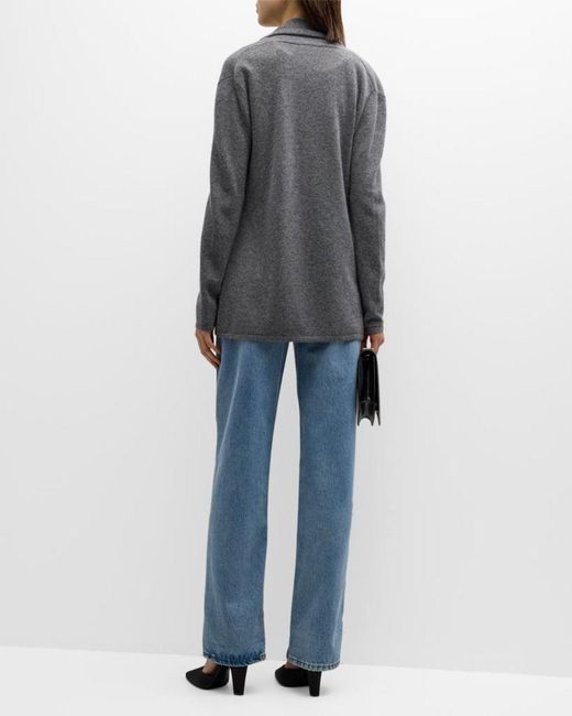 Neiman Marcus Gray Cashmere Basic Open Cardigan