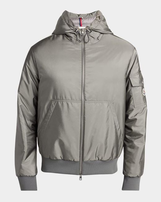 Moncler Gray Poiliot Hooded Nylon Down Jacket for men