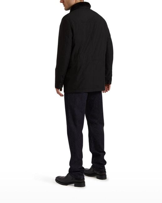 Brioni Black Apos;S Shearling Collar Field Jacket for men