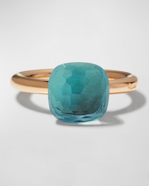 Pomellato Nudo Rose Gold & Blue Topaz Ring, Size 54 | Lyst