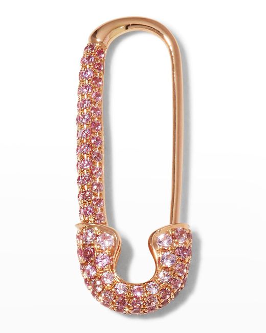 Anita Ko White Rose Gold Pink Sapphire Safety Pin Earring, Single