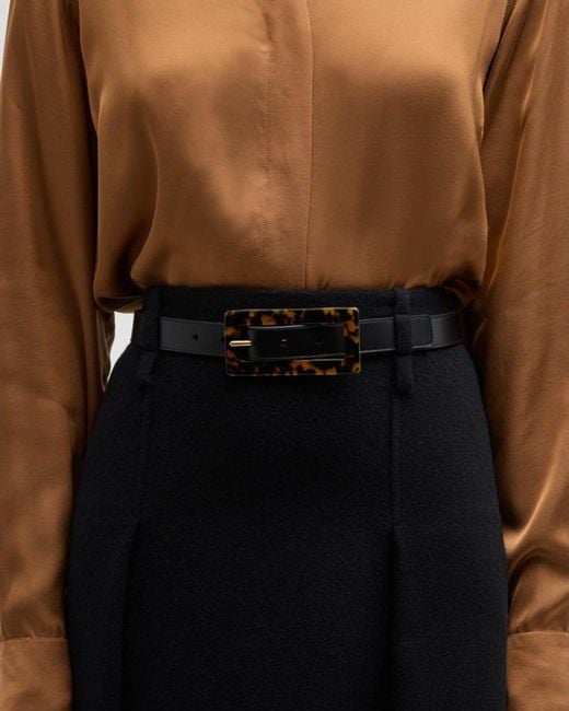 Saint Laurent Multicolor Smooth Leather Belt With Rectangular Buckle