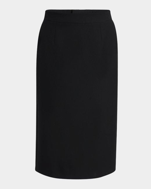 Alexander McQueen Black Button-Back Midi Pencil Skirt