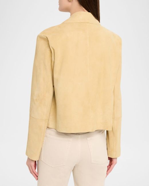 Arma Natural Emy Button-Down Goatskin Suede Jacket