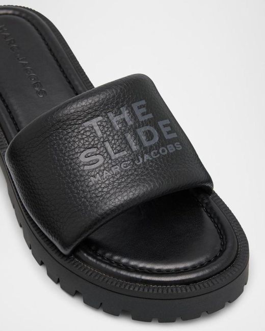 Marc Jacobs Black Leather Slides