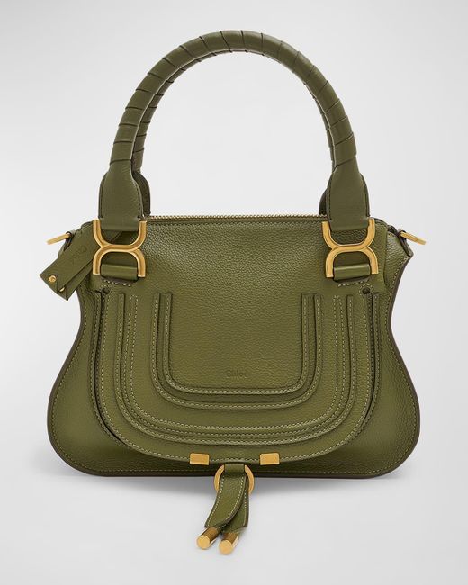 Chloé Green Marcie Small Double Carry Satchel Bag