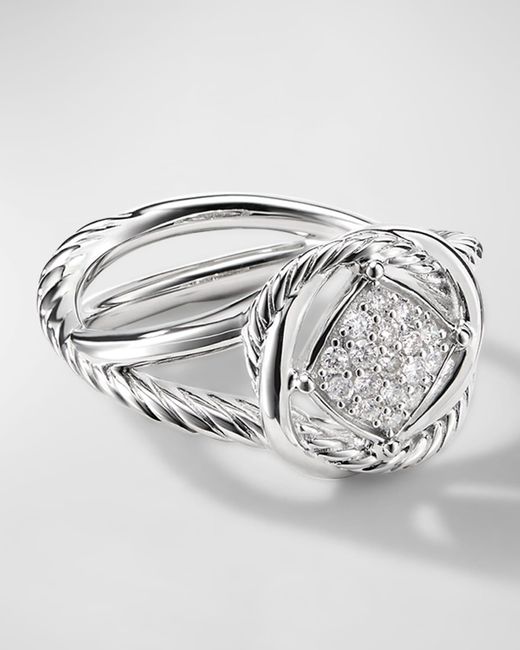 David Yurman Gray Infinity Ring With Diamonds In Silver, 13mm