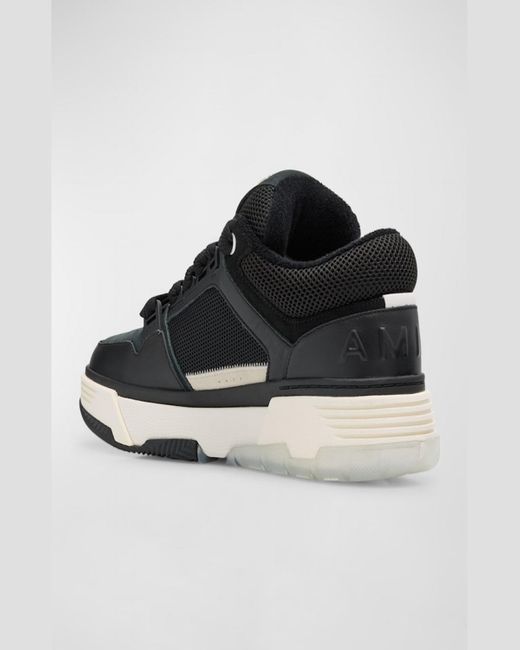 Amiri Black Ma-1 Leather & Mesh Low-Top Sneakers for men